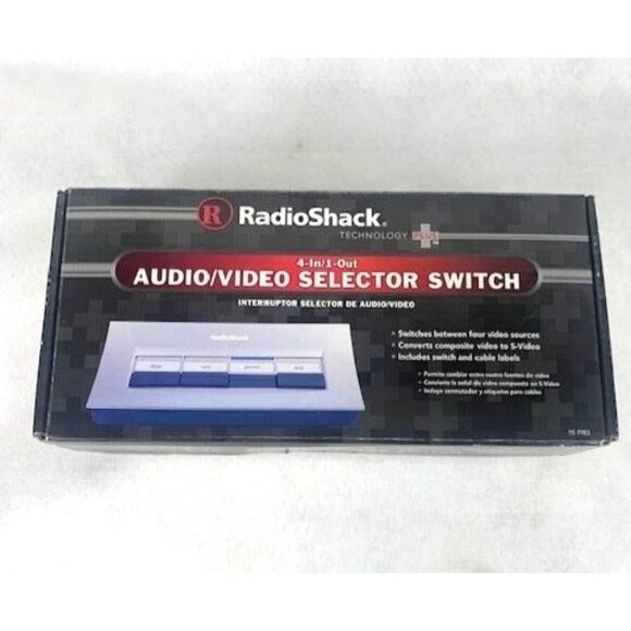 RadioShack 4-In/1-Out Audio/Video Selector Switch with RCA & S-Video Inputs Mode - Picture 1 of 10